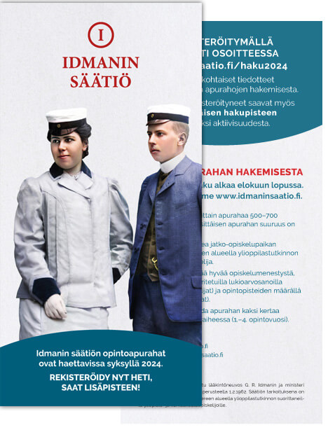 Idmanin säätiön paperinen tiedote ylioppilaille